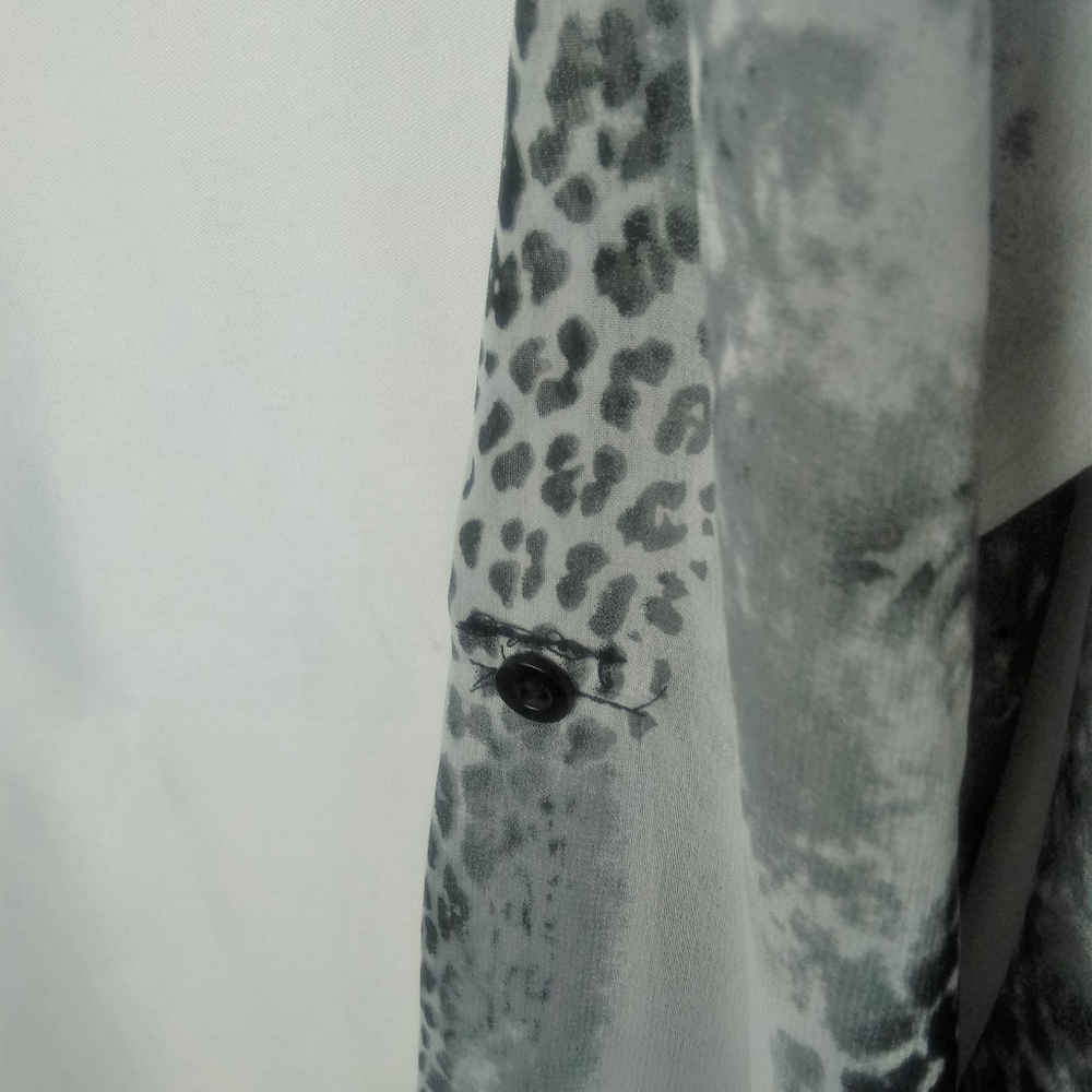 Vanity Sheer Leopard Print Button Down Blouse - image 5